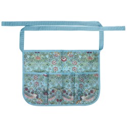 Tablier de jardinage court avec poches - Strawberry Thief Blue