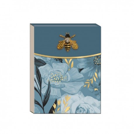 Pocket carnet de notes avec broche - Spring Garden (blue garden)