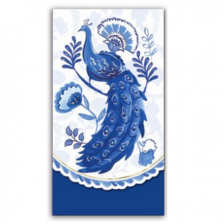 Carnet de notes long aimanté (floral peacock) - Azure Peacock