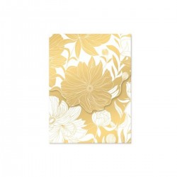 Pocket carnet de notes aimanté - Golden Botanicals (white dahlias)