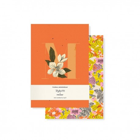 Set 2 mini journals - Monogram Floral M