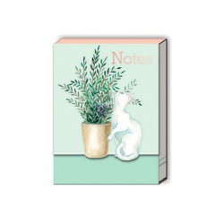Pocket carnet de notes aimanté - Houseplant White Cat