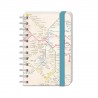 Pocket carnet de notes à spirales & élastique - Metro Map