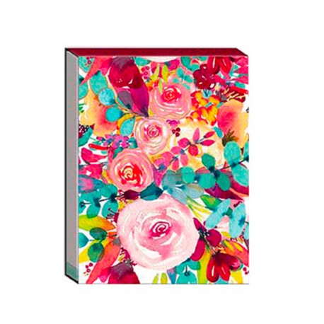 Pocket carnet de notes aimanté - Floral rose