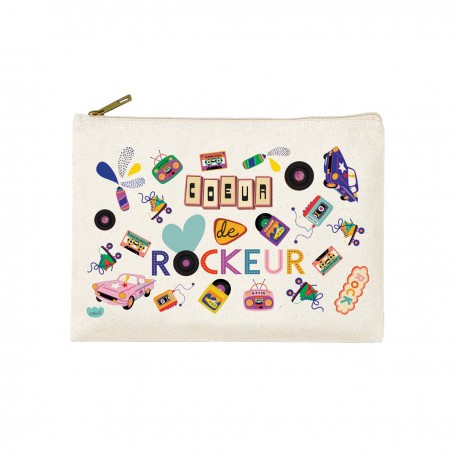 Trousse rectangulaire PM (20x13 cm) - Coeur de rockeur