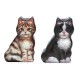 Set de 2 boîtes métal en forme de chat (2 assorties) - Jo Stockdale