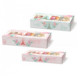 Set 3 boîtes plumiers 'Paris Collage'