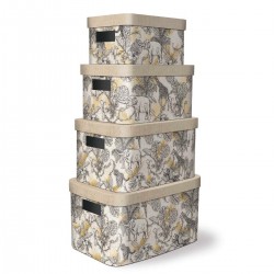 Set 4 boîtes de rangement (Jungle Toile) 'Jungle'