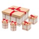 Set boîtes 3 carrées & 2 cylindriques avec ruban - Merry Gray Plaid