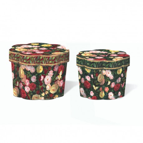 Nesting fluted boxes Set 2 - Rose Fresco