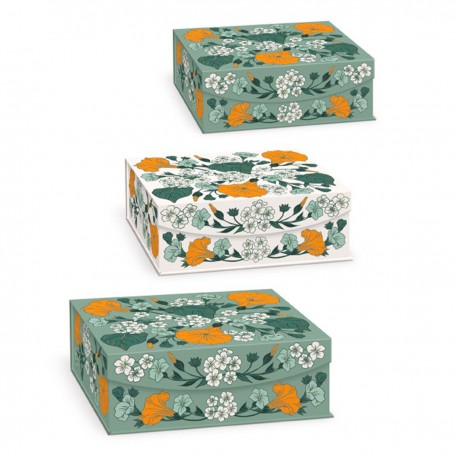 Set de 3 boîtes rectangulaires gigognes PM - Nightshade (Floral)