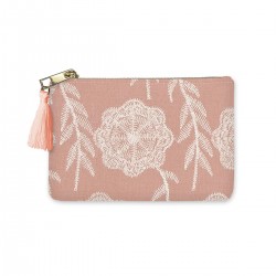 Porte-monnaie brodé - Sweet boutique (Peony)
