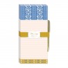 List pad with pen - Sweet boutique (blue stripe)