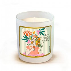 Bougie parfumée 220gr en verre blanc - Dolce vita