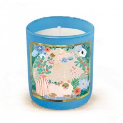 Bougie parfumée 220gr en verre bleu - Slow life