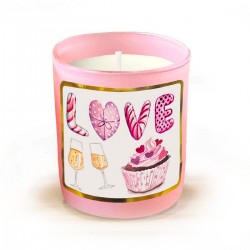 Bougie parfumée 220gr en verre - De l'amour & des cupcakes