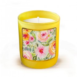 Bougie parfumée 220gr en verre jaune-  Spring floral