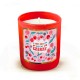 Bougie parfumée 220gr en verre rouge- Coeur de rockeur *