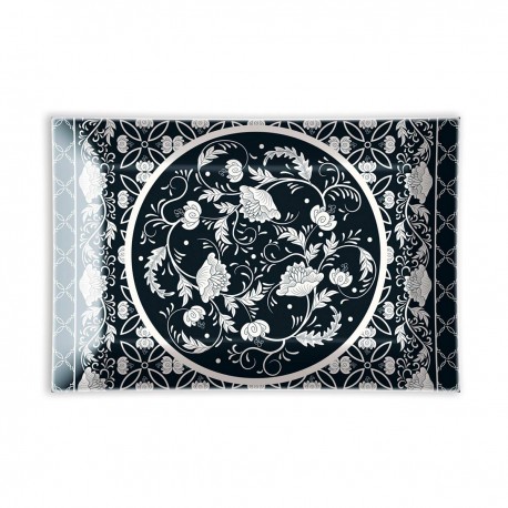 Coupelle en verre/Porte-savon 'Bouquet'