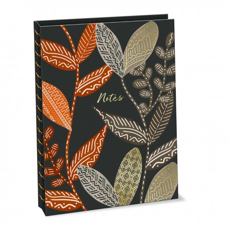 semi-concealed linen Journal - Batik Botanicals-Leaves