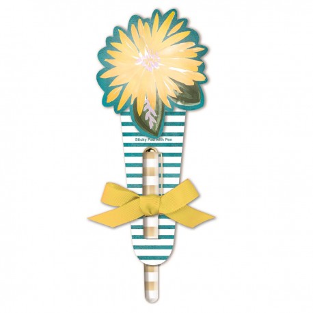 Sticky pad with pen (yellow flower)- Under the umbrella 
