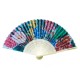 FAN (21cm / Polyster / Laser printed Logo on bamboo) - Flowery jungle
