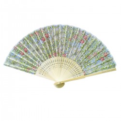 FAN (21cm / Polyster / Laser printed Logo on bamboo) - Golden Lily