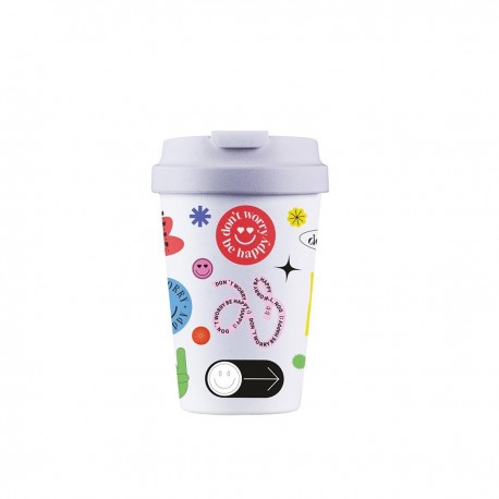 Mug de voyage 350ml (en P.L.A) Don't Worry - Bioloco Plant Easy Cup
