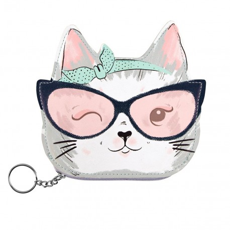 Trousse porte clés aspect cuir - Pets Cat Eye Glasses