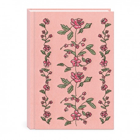 Carnet de notes couverture en tissu & brodée - Regalia (Pink)