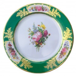 Assiette d'ornement en métal imprimé - Sevres Green