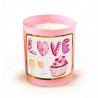 Bougie parfumée 220gr en verre rose - De l'amour & des cupcakes*