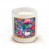 Bougie parfumée 220gr en verre blanc - Floral folk*