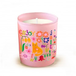 Bougie parfumée 220gr en verre rose - Enjoy