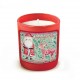 Bougie parfumée 220gr en verre rouge - Noël Folk (joyeuses fêtes)