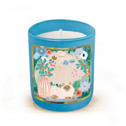 Bougie parfumée 220gr en verre bleu - Slow life
