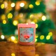 Bougie parfumée 220gr en verre rose - Noël Funky