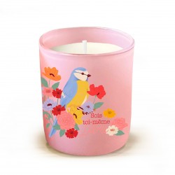 Bougie parfumée 220gr en verre rose - Nature Vivante (sois toi-même)
