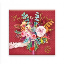 Magnet - Maman chérie (floral rose)