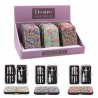 Présentoir de 12 trousses à manucure (3 motifs W.Morris Hyacinth)