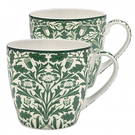Lot de 2 tasses déjeuner assorties en porcelaine - Acorn