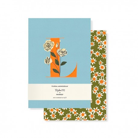 Set 2 mini journals - Monogram Floral L