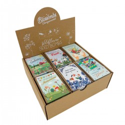 Display of 24 sets of 4 flowers bombs - Printemps