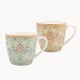 Lot de 2 tasses déjeuner assorties en porcelaine - Hyacinth