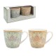Lot de 2 tasses déjeuner assorties en porcelaine - Hyacinth