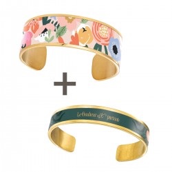 Lot de 2 bracelets manchette 20 mm & 8 mm - Le Bonheur est Partout