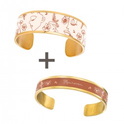 Lot de 2 bracelets manchettes 20mm & 8 mm- Fleurever
