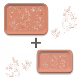 Lot de plateaux rectangulaires kraft (1 S et 1 L) - Fleurever