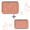 Lot de plateaux rectangulaires kraft (1 S et 1 L) - Fleurever