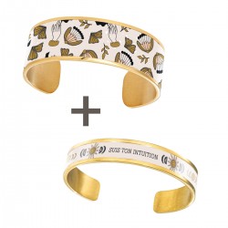Lot de 2 bracelets manchette (1 de 20mm & 1 de 8mm) - Suis ton intuition